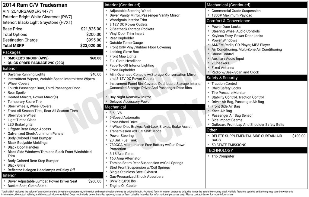 2014 RAM Ram Cargo Van Tradesman - Photo 36