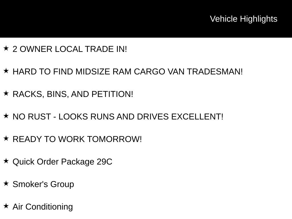 2014 Ram Cargo Van view 5
